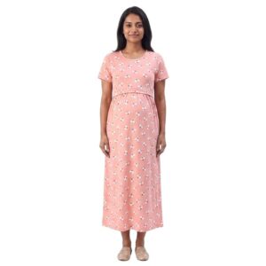 Feeding Dress for New Moms Casual Loungewear Ankle Length