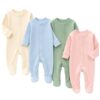 Unisex Baby Footed Sleepsuits | Long Sleeve Footed Sleepsuits