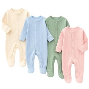Unisex Baby Footed Sleepsuits | Long Sleeve Footed Sleepsuits