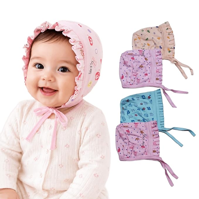 2 Pcs New Born Baby Boy and Baby Girl Cap/Hat/Topi Combo Set