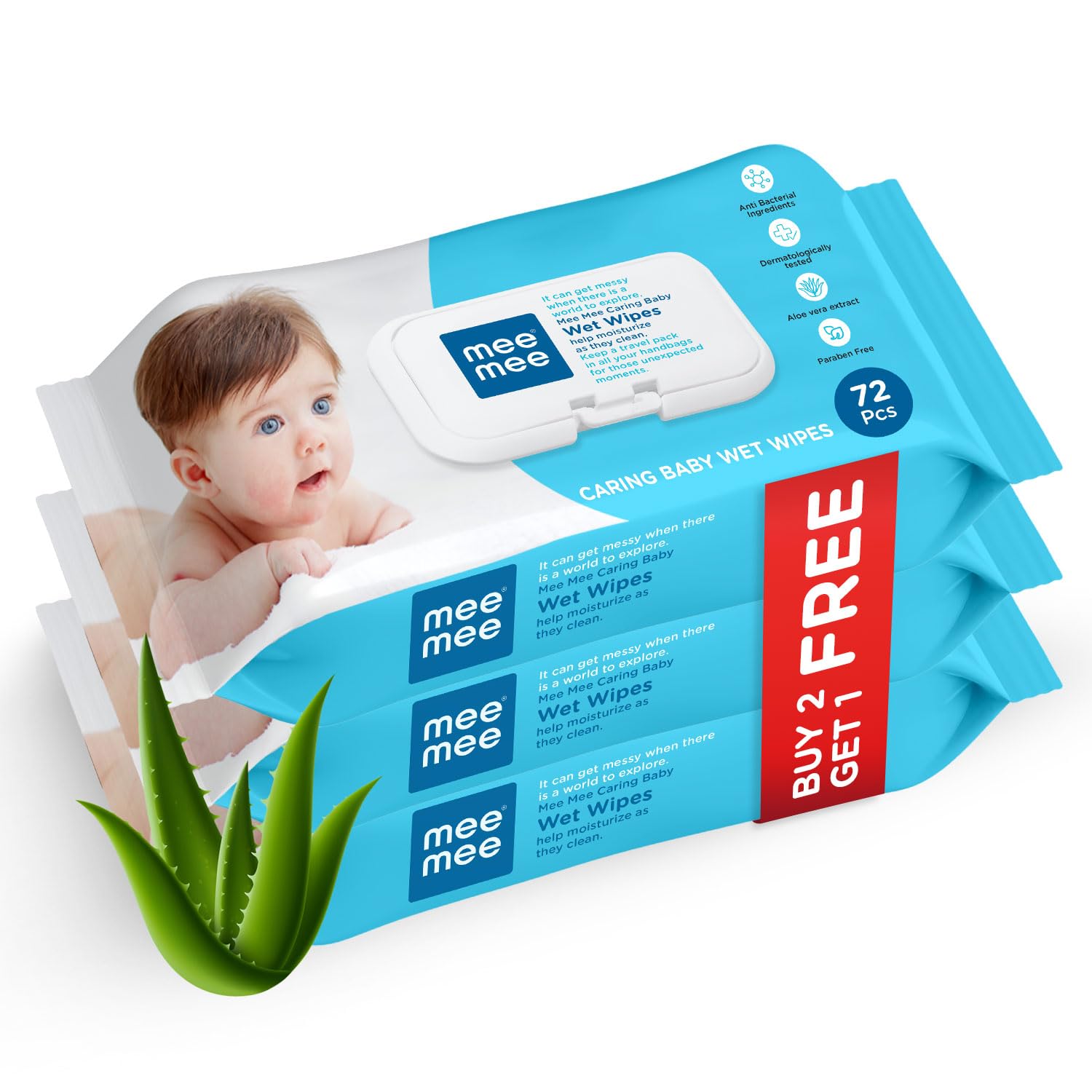 Mee Mee Wet Wipes for Baby Skin with Aloe Vera